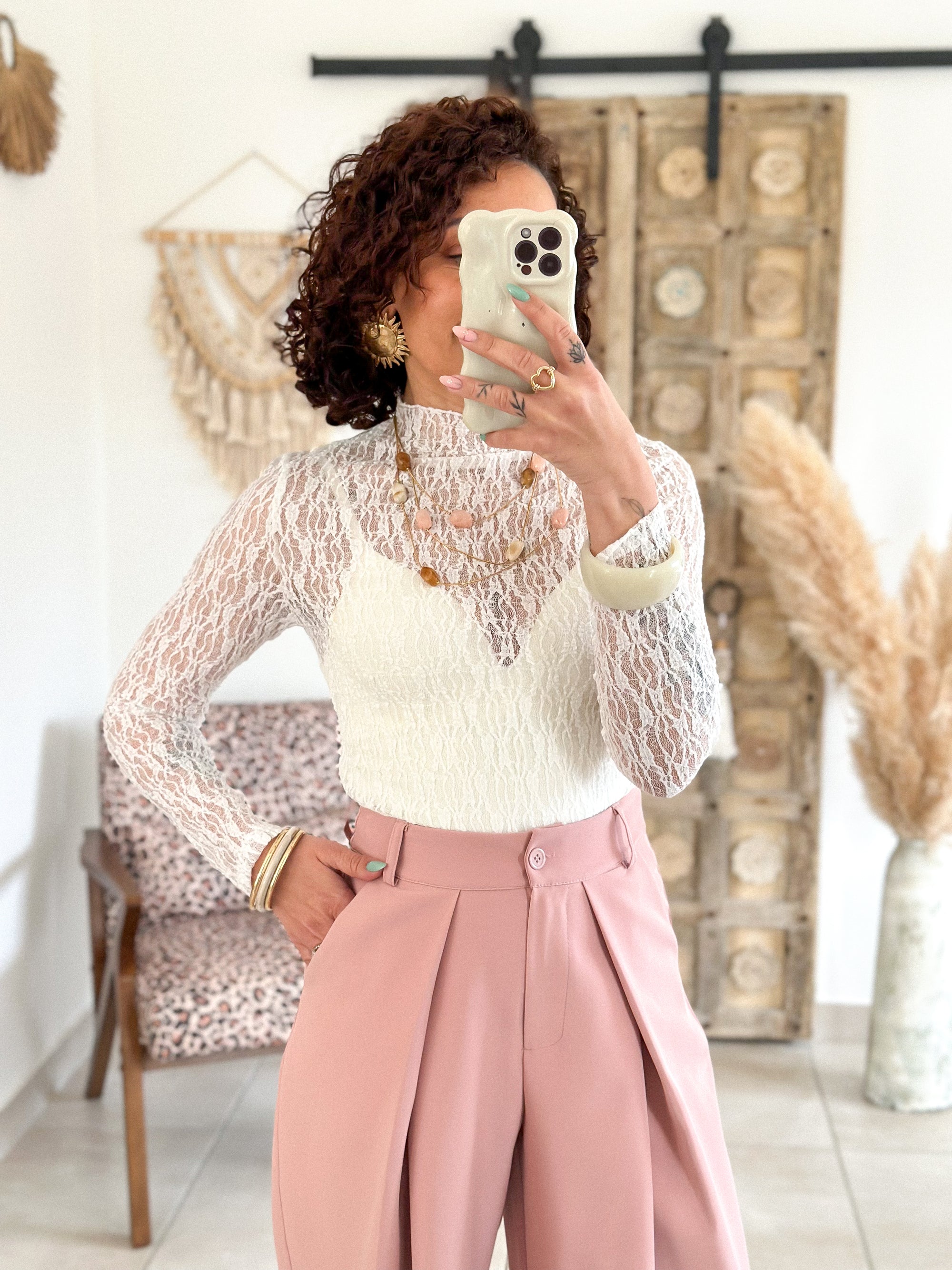 Top Alma - Dentelle blanc