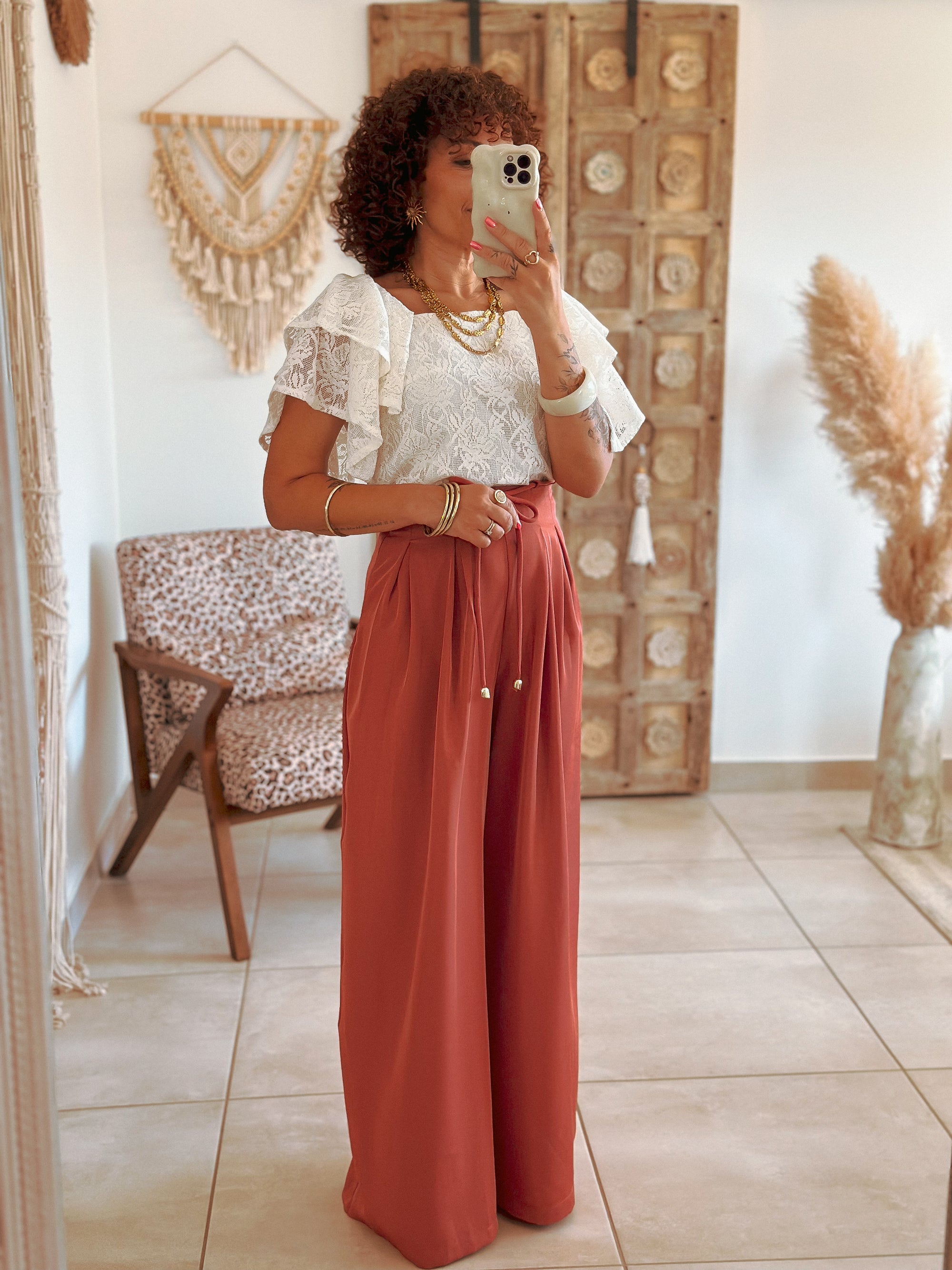 Blouse Manolia - Dentelle blanche
