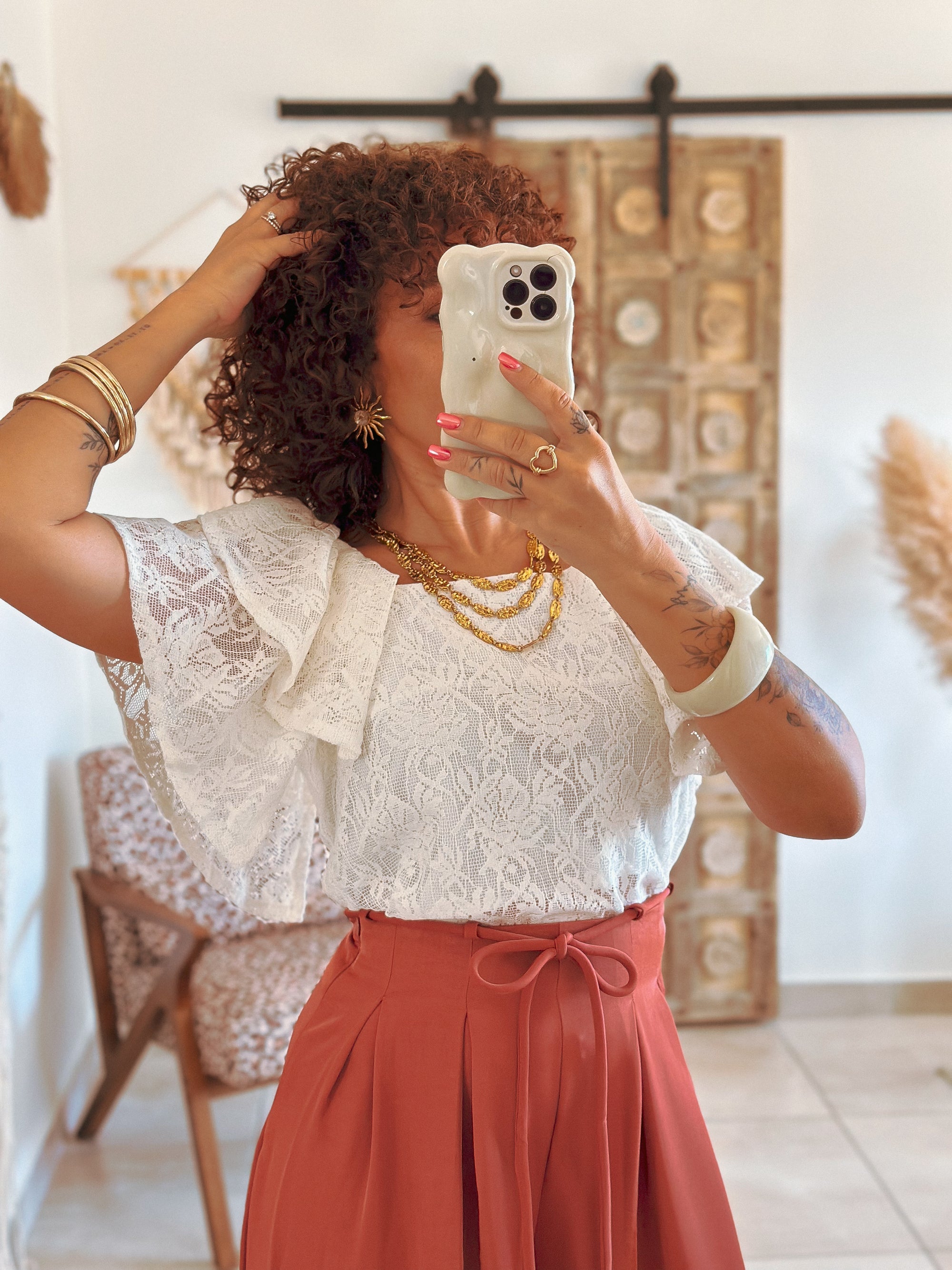 Blouse Manolia - Dentelle blanche