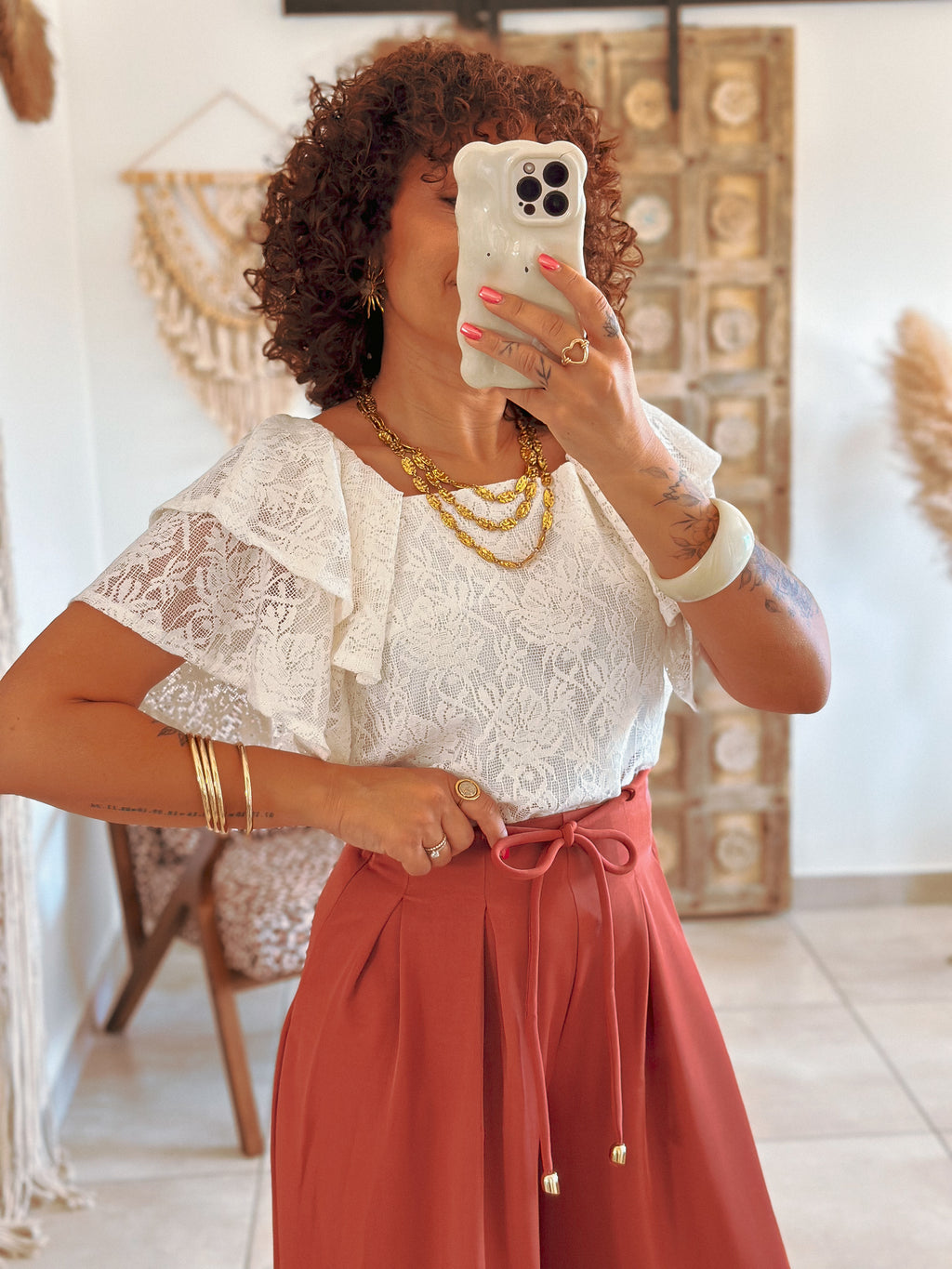 Blouse Manolia - Dentelle blanche
