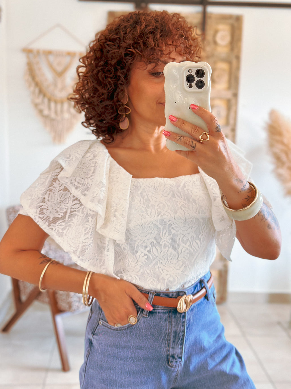 Blouse Manolia - Dentelle blanche