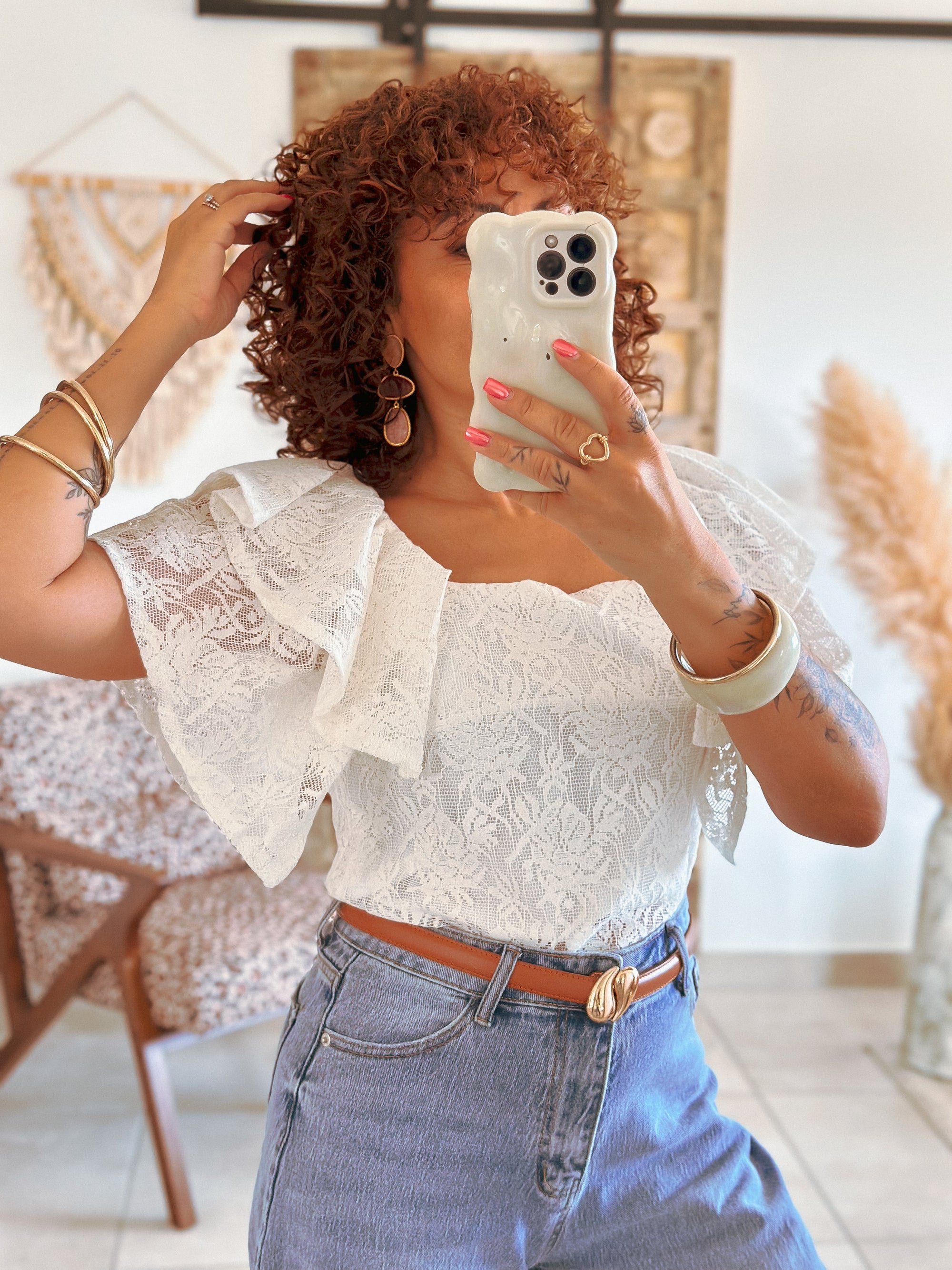 Blouse Manolia - Dentelle blanche