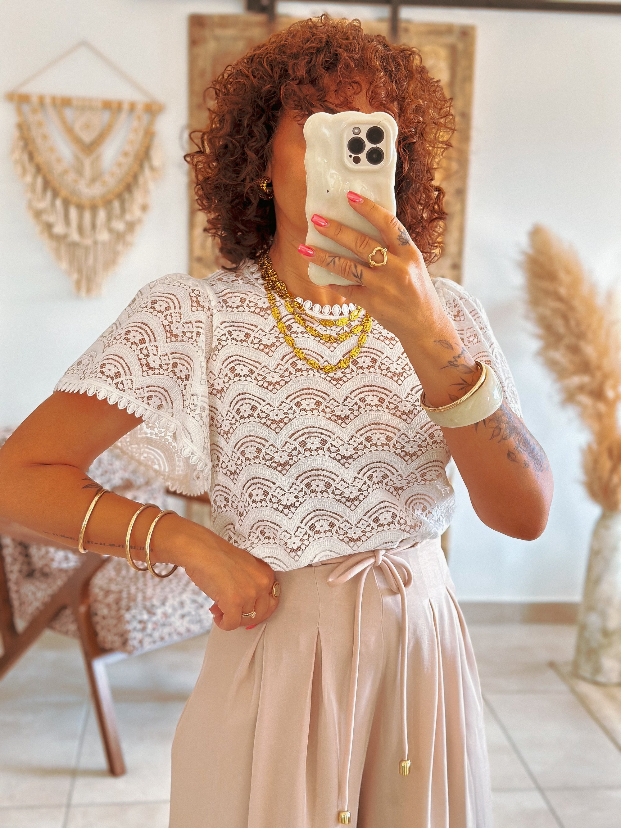 Blouse Naomé - Dentelle blanche
