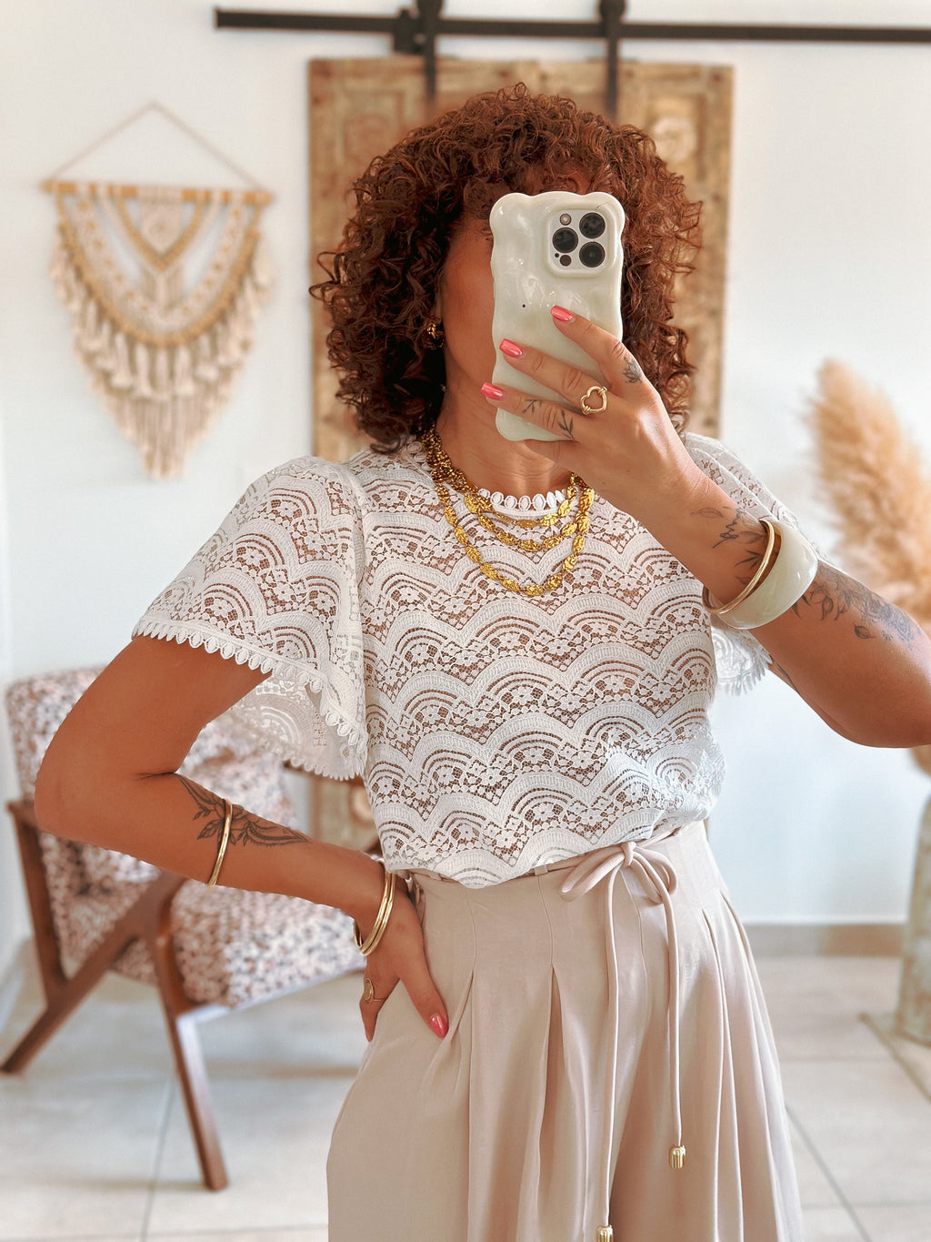 Blouse Naomé - Dentelle blanche