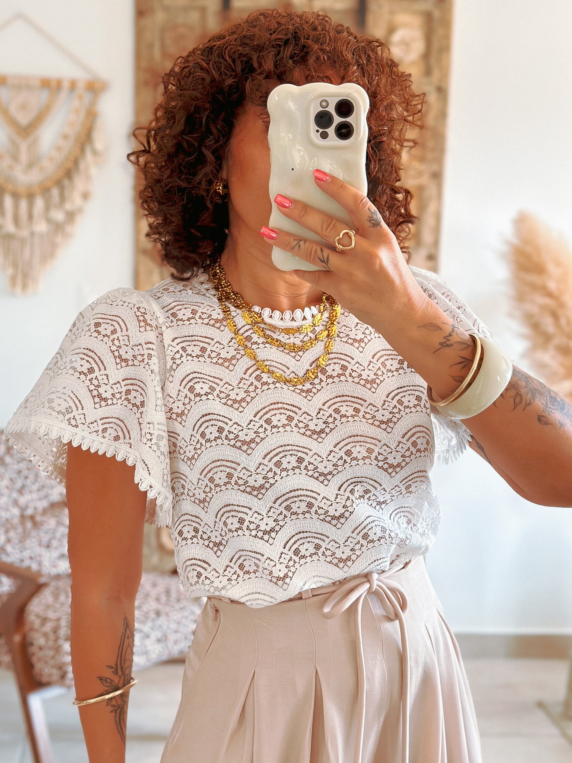 Blouse Naomé - Dentelle blanche