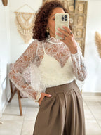 Blouse Shawna - dentelle blanche