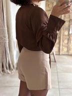 Blouse Emyra - Satin chocolat