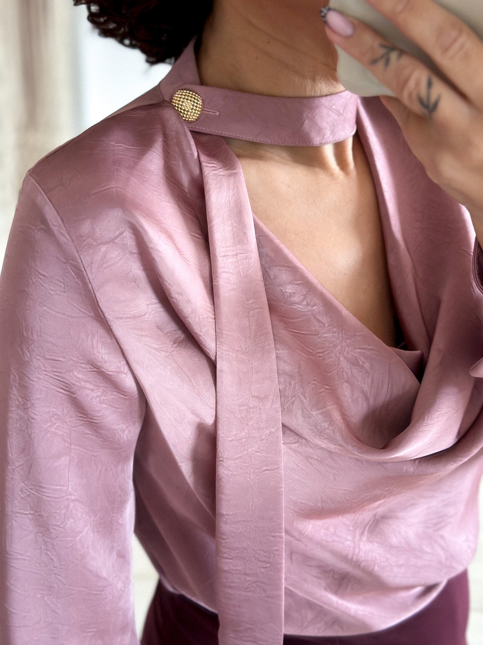 Blouse Emyra - Satin rose