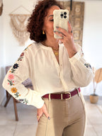 Blouse Flavia - écrue brodée