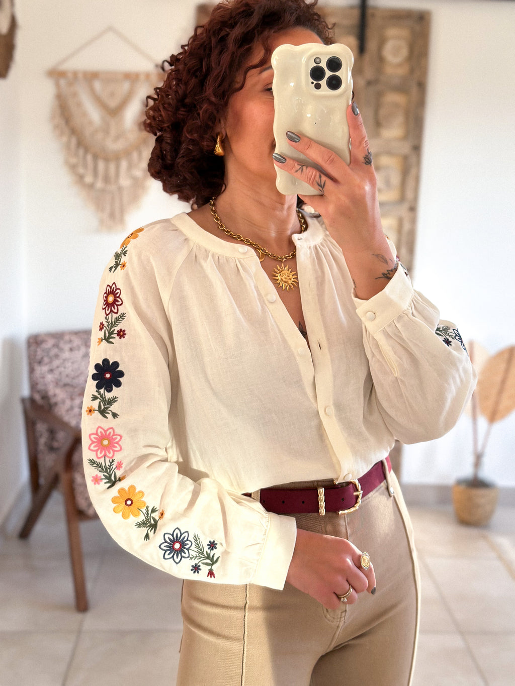 Blouse Flavia - écrue brodée