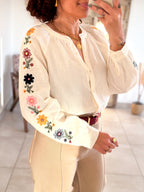 Blouse Flavia - écrue brodée