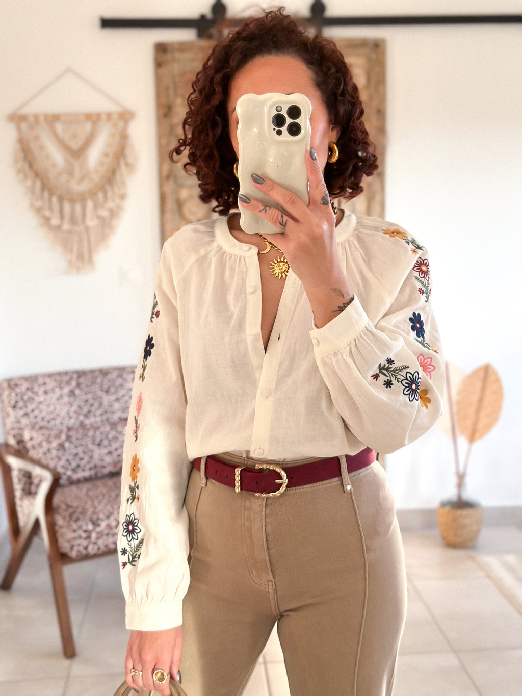 Blouse Flavia - écrue brodée