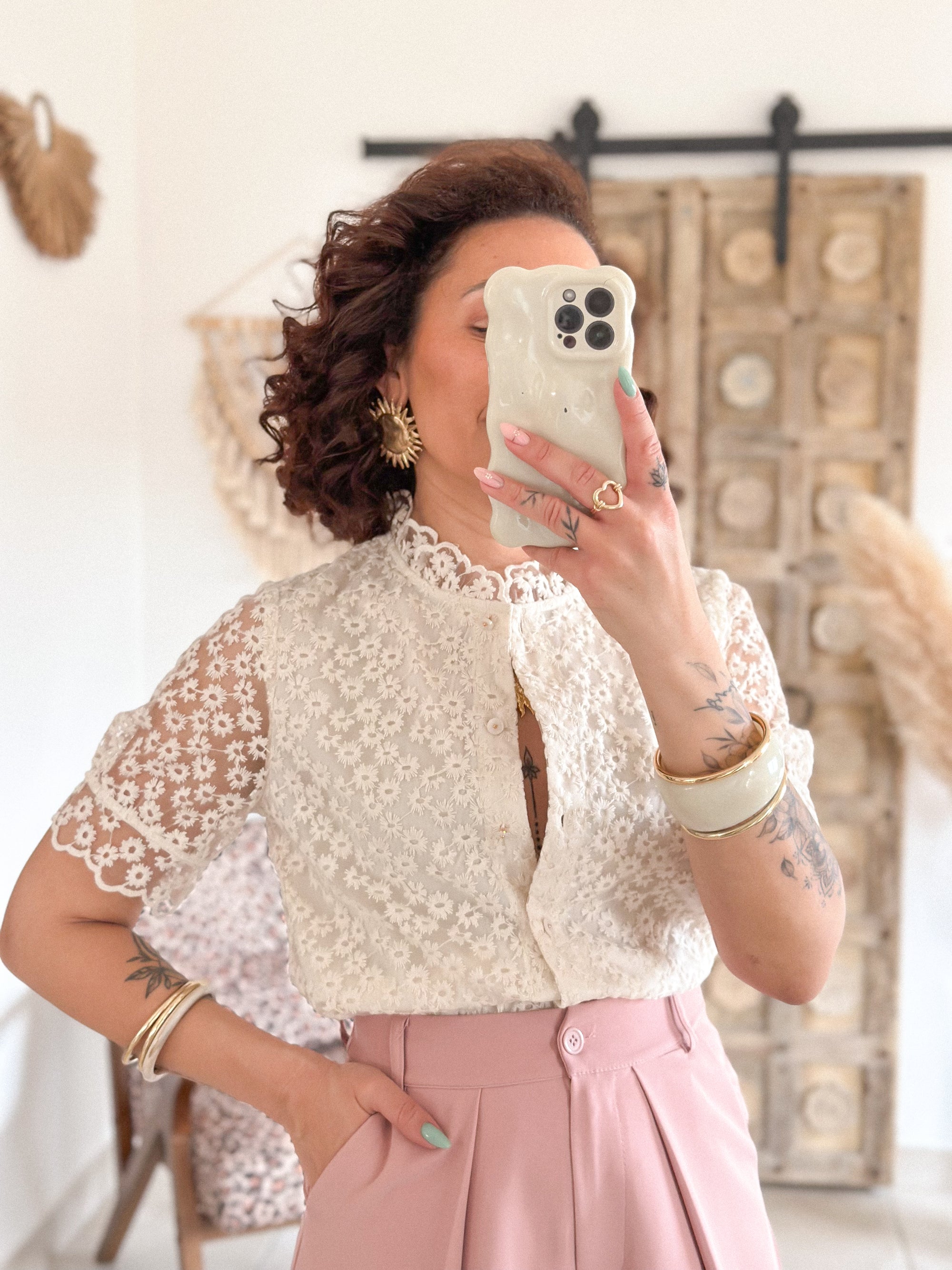 Blouse Flora - Dentelle beige