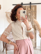 Blouse Flora - Dentelle beige
