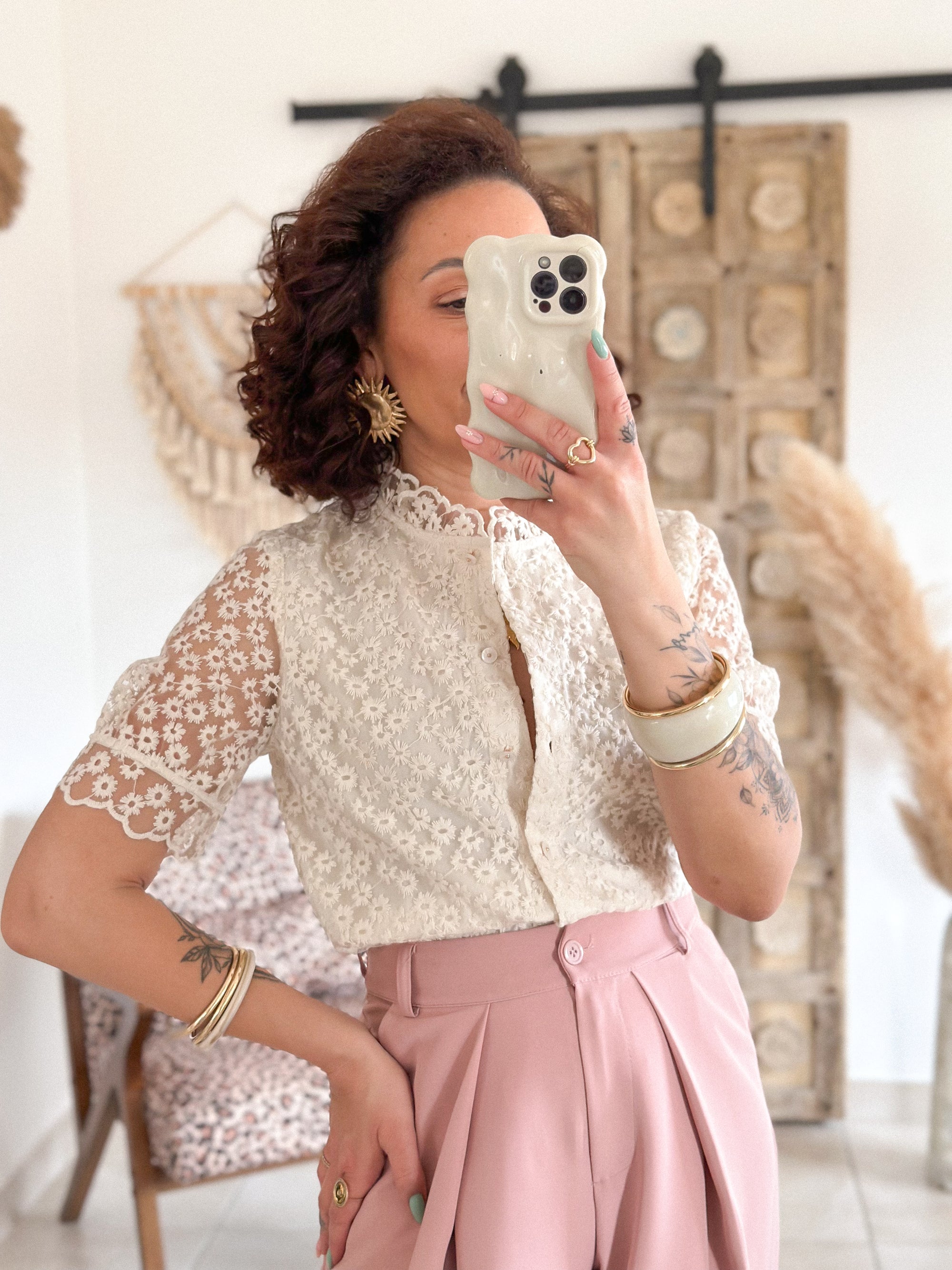 Blouse Flora - Dentelle beige