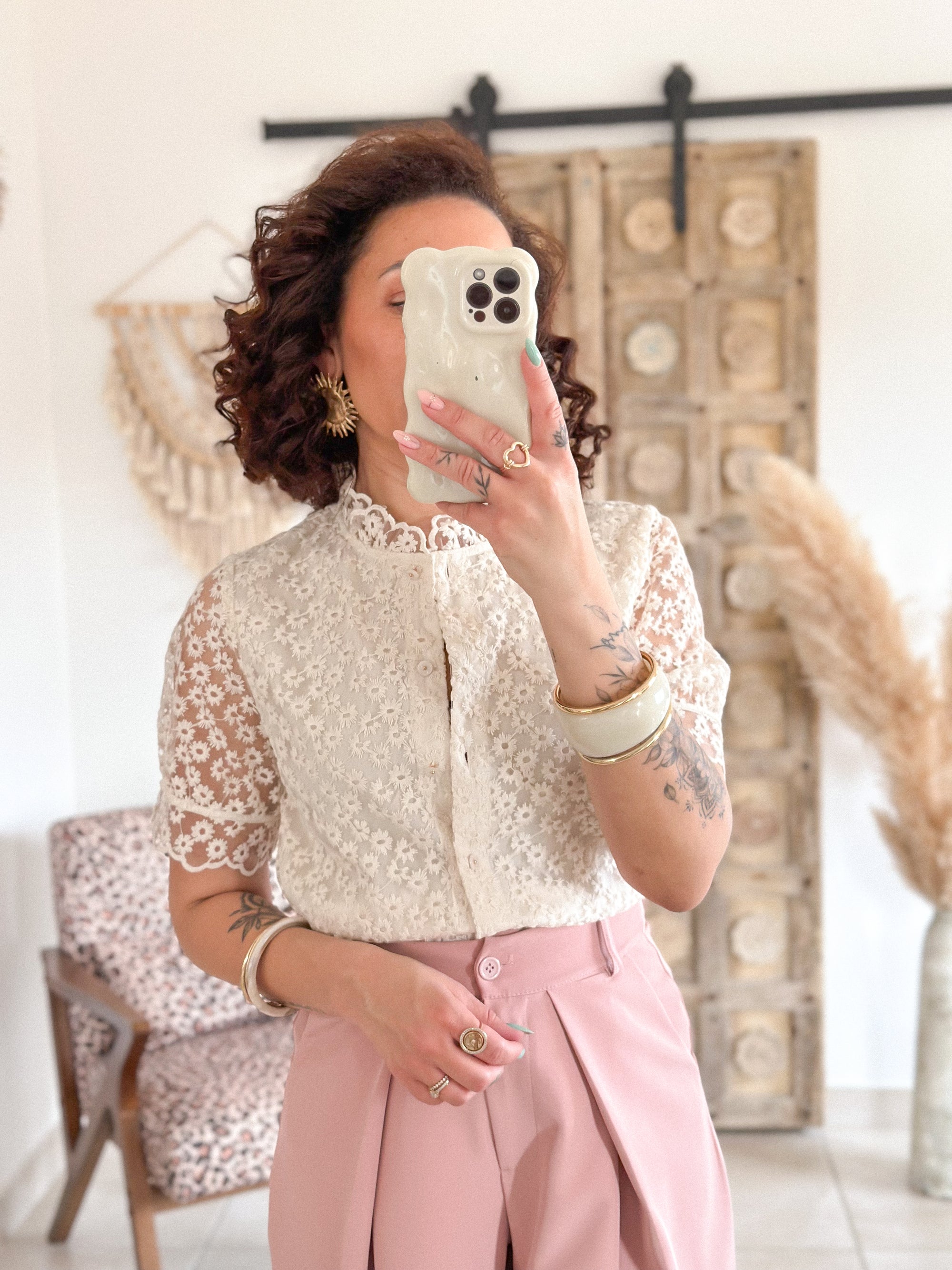 Blouse Flora - Dentelle beige