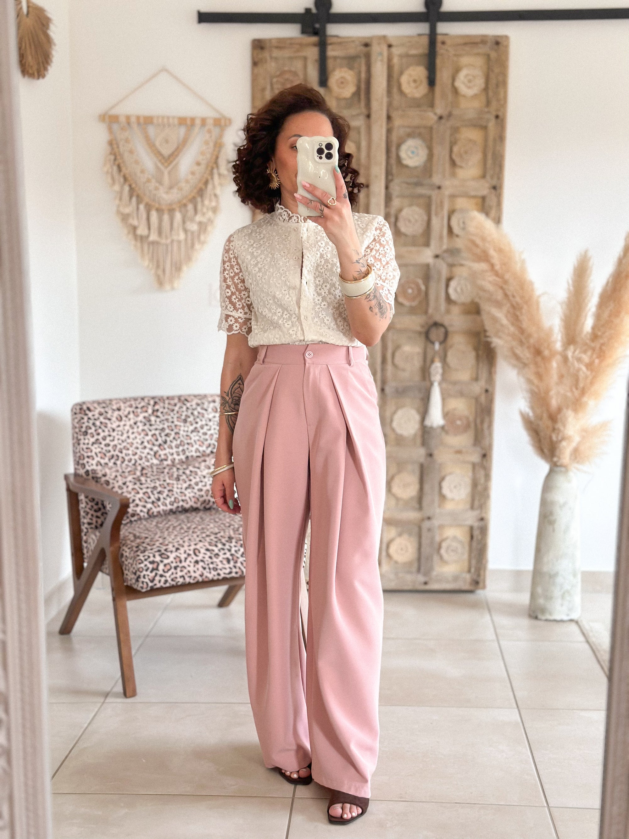 Blouse Flora - Dentelle beige