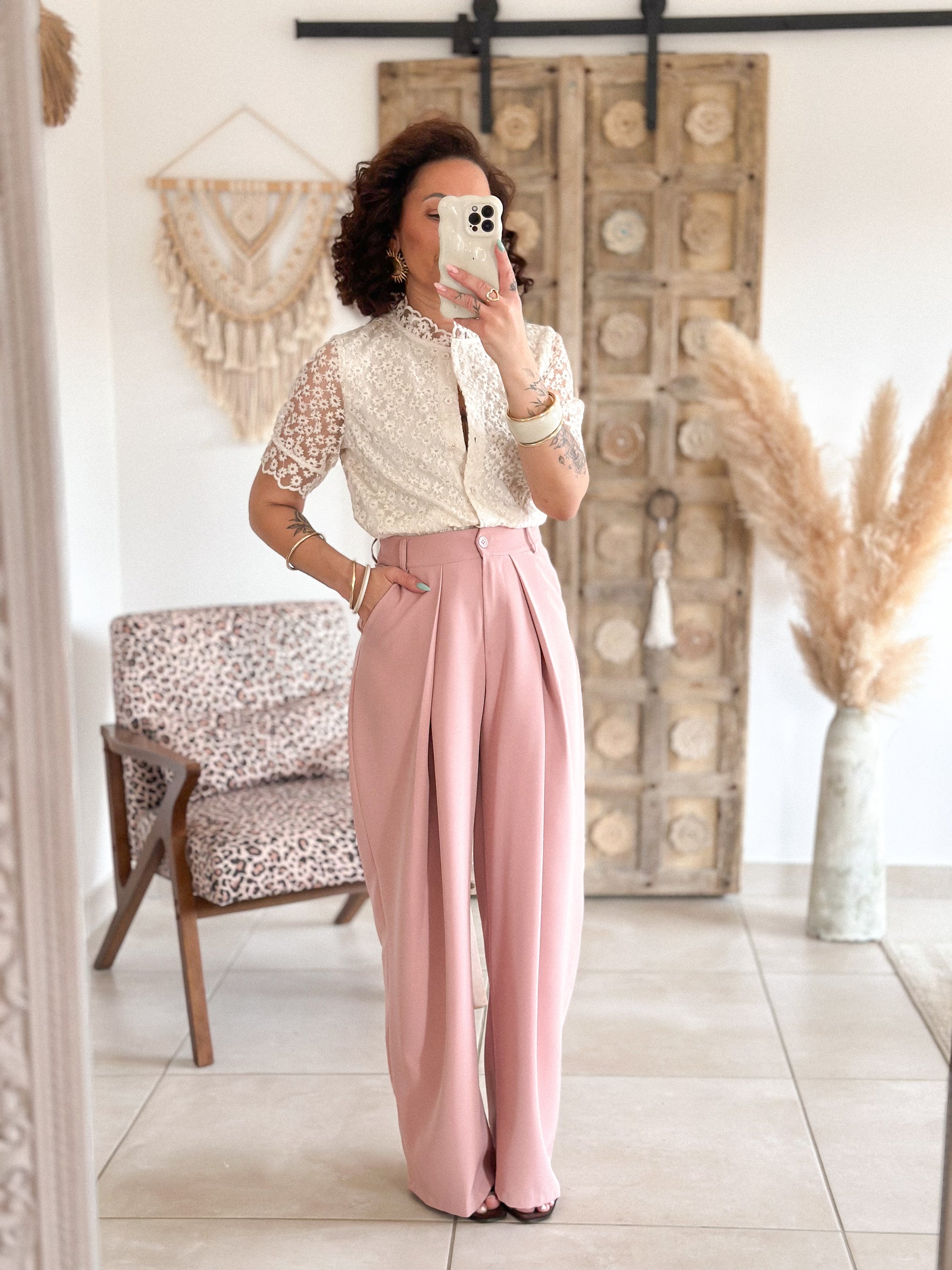 Blouse Flora - Dentelle beige