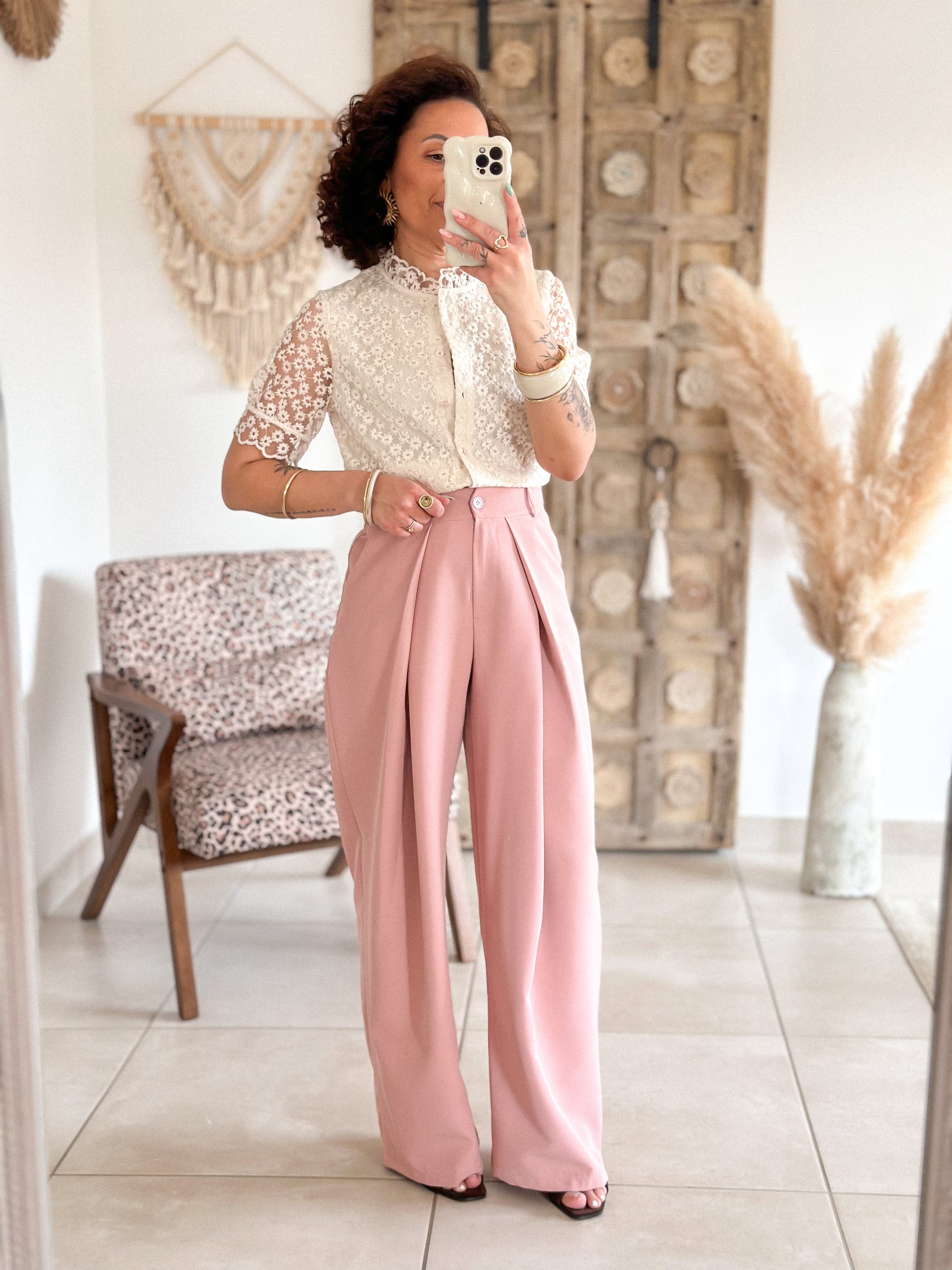 Blouse Flora - Dentelle beige