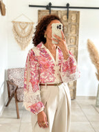 Blouse Mina - fleurie rose