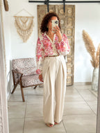 Blouse Mina - fleurie rose