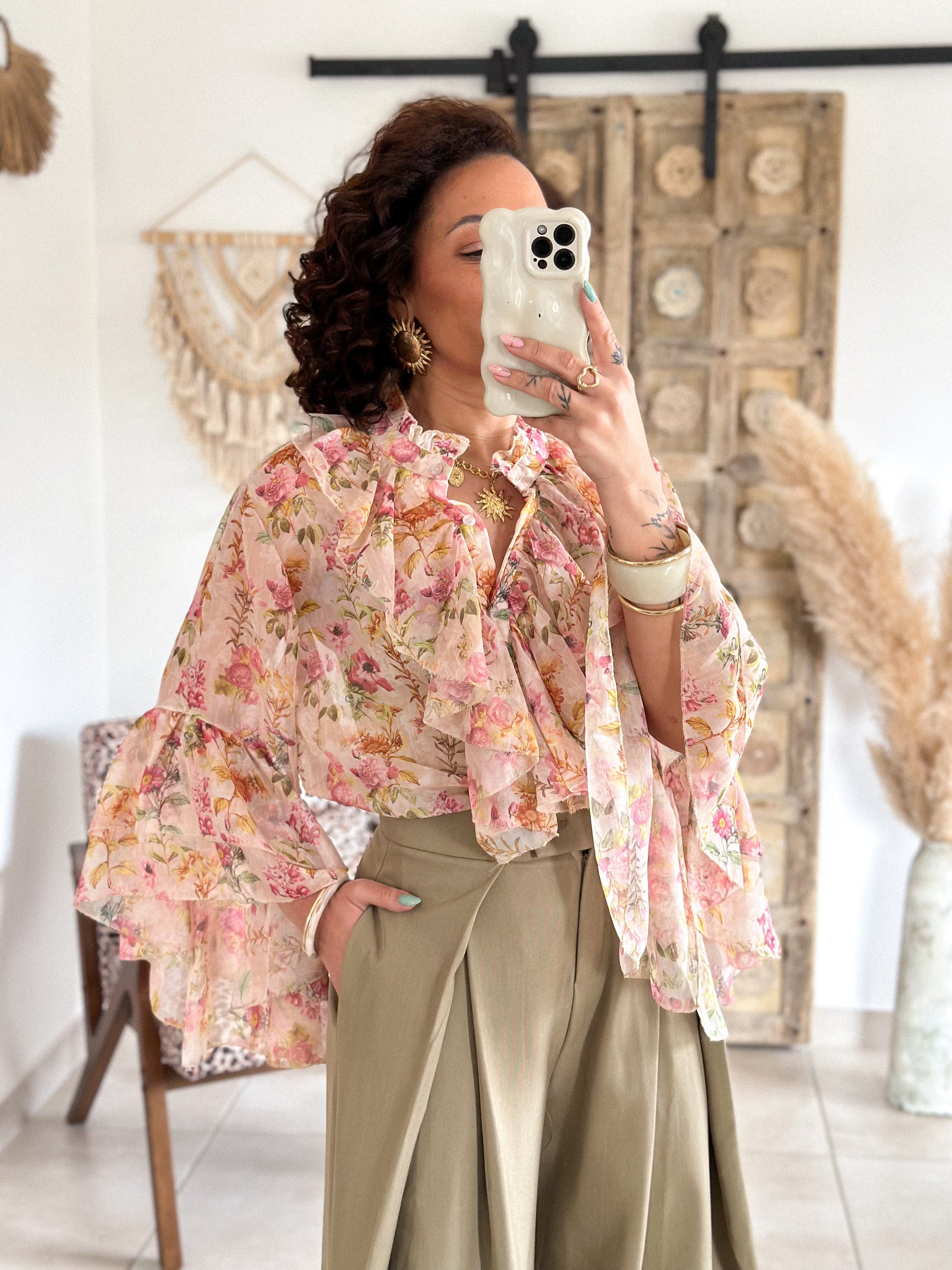 Blouse Charlotte - Fleurie volantée