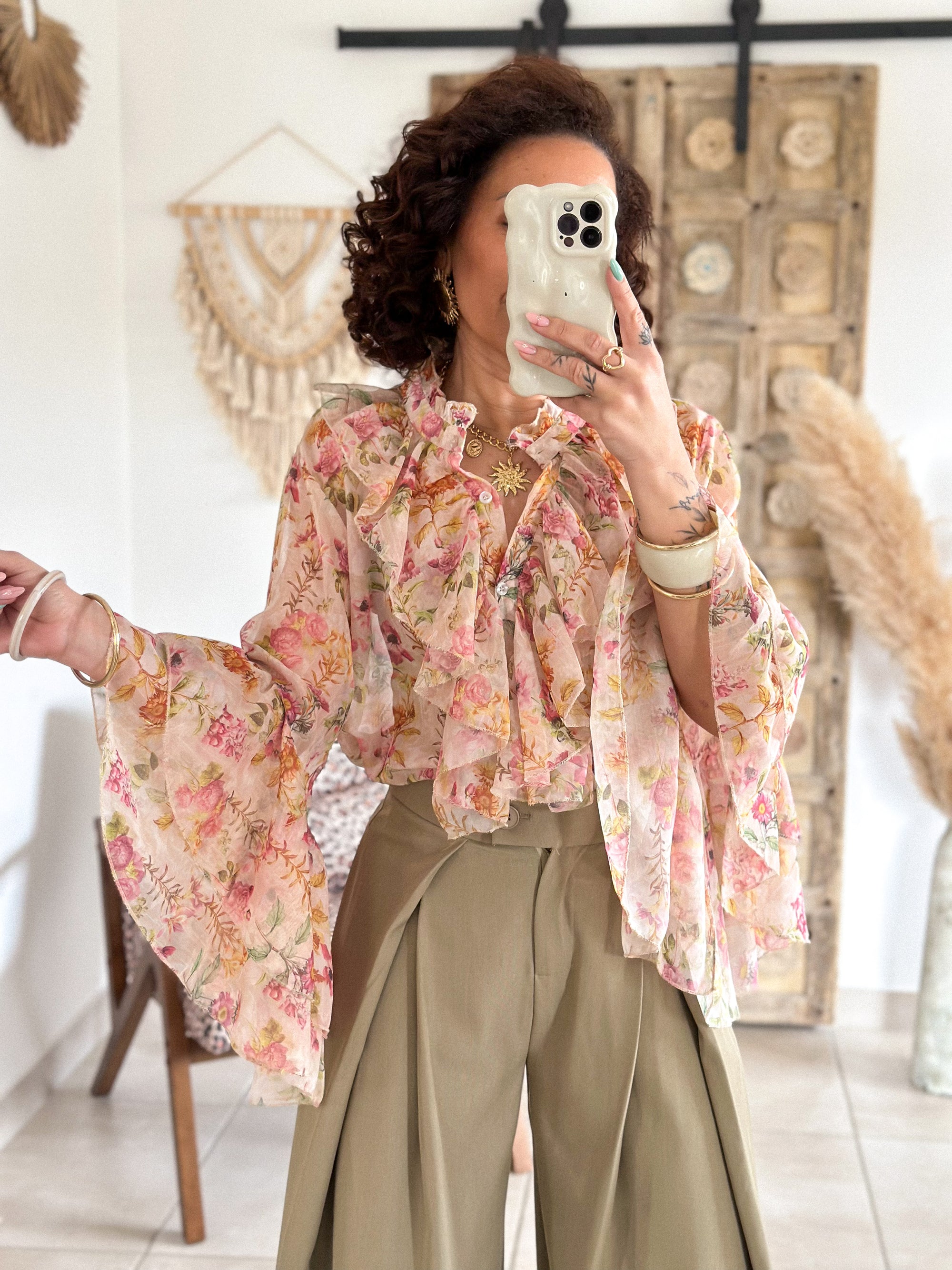 Blouse Charlotte - Fleurie volantée