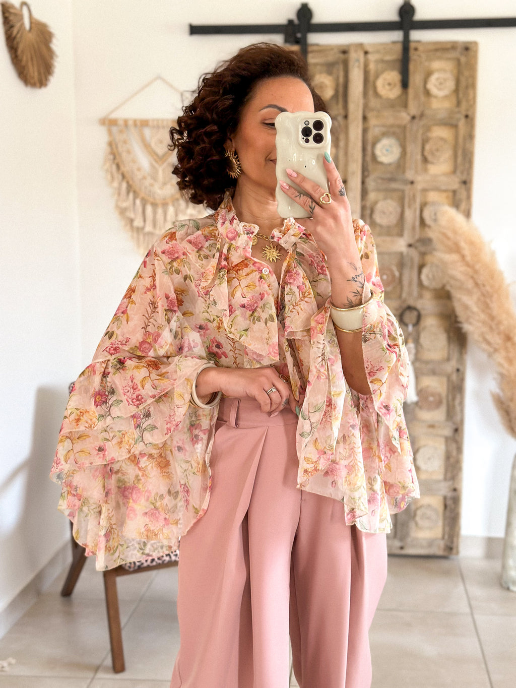 Blouse Charlotte - Fleurie volantée