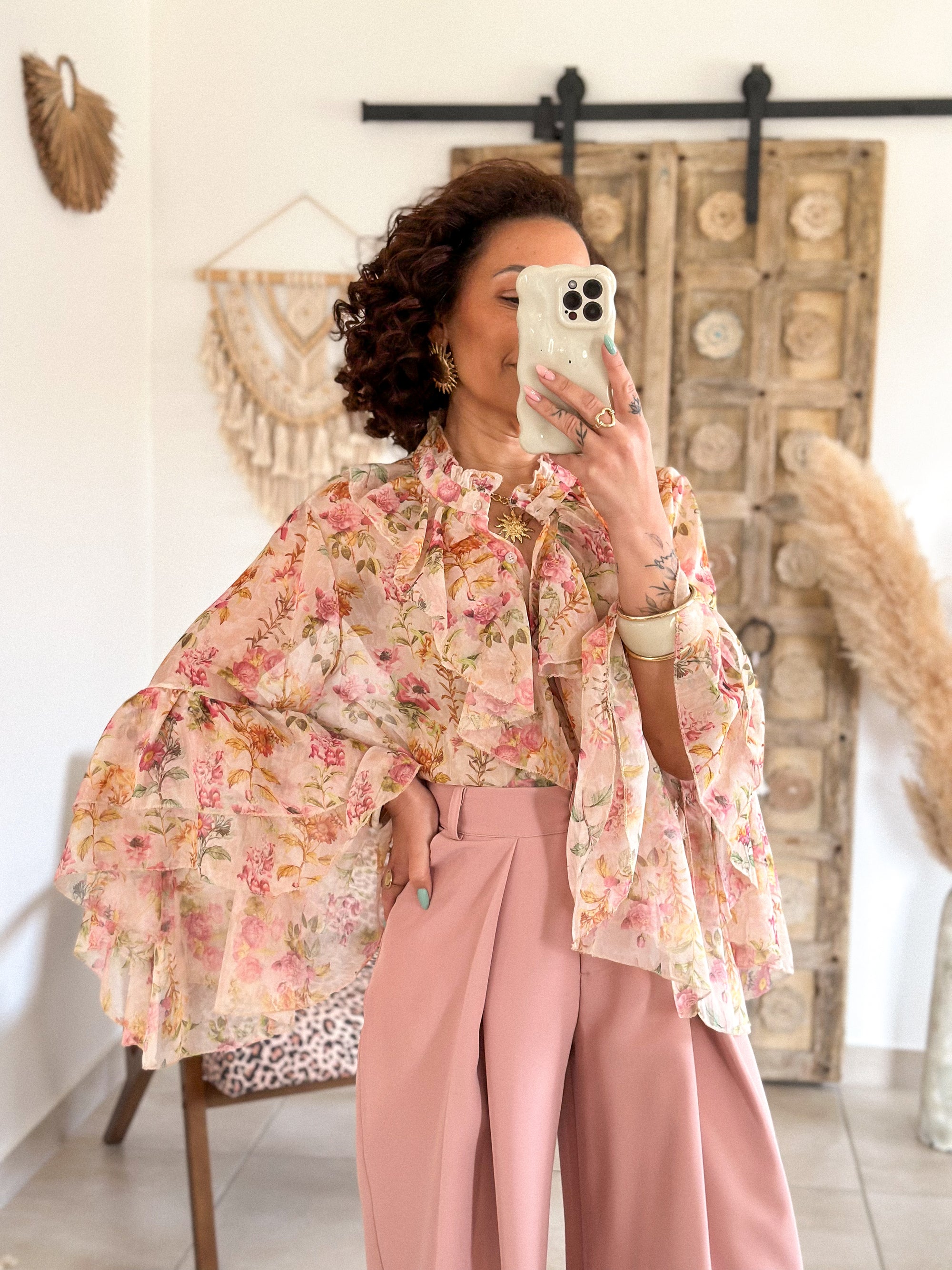 Blouse Charlotte - Fleurie volantée