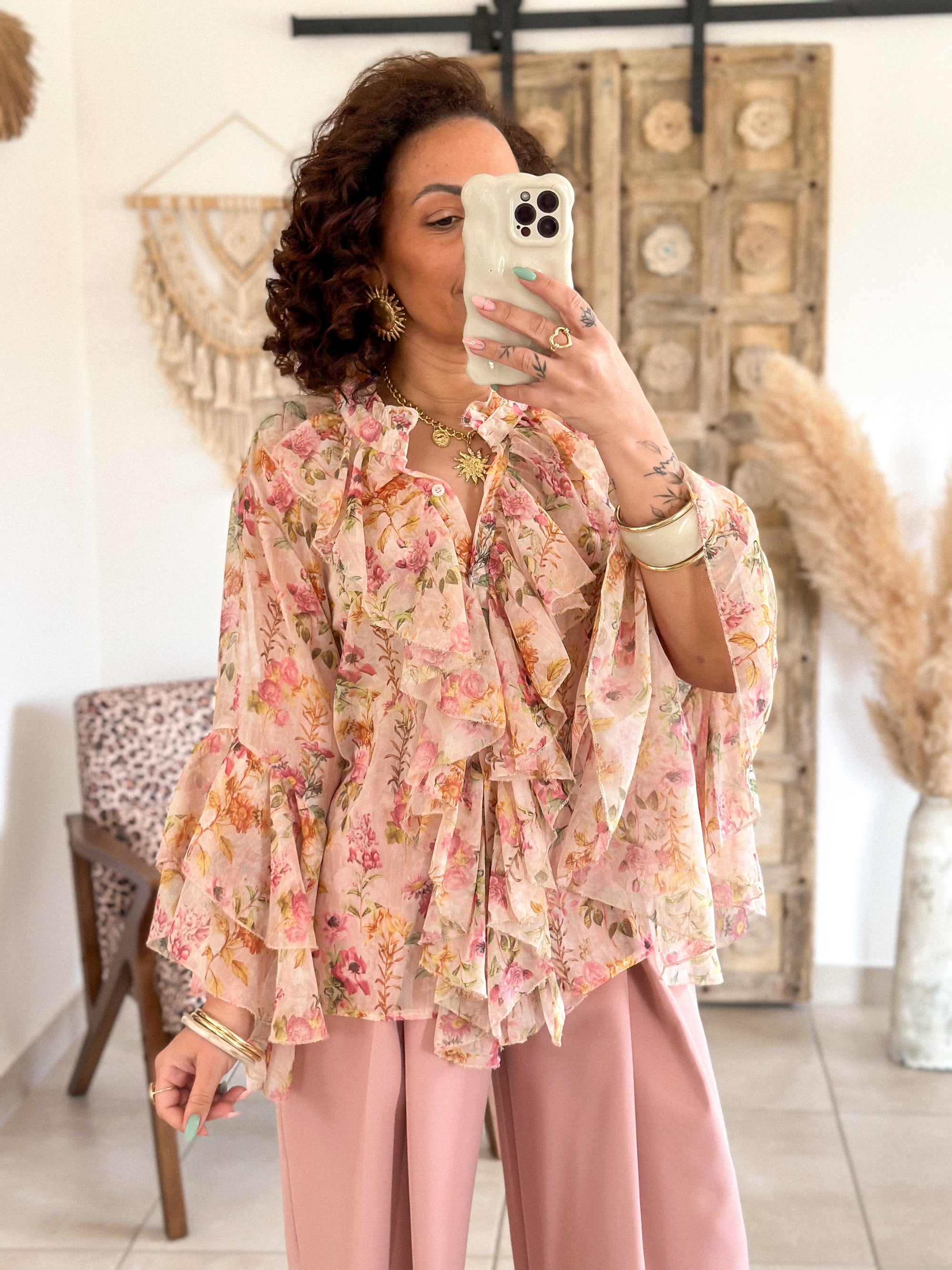 Blouse Charlotte - Fleurie volantée