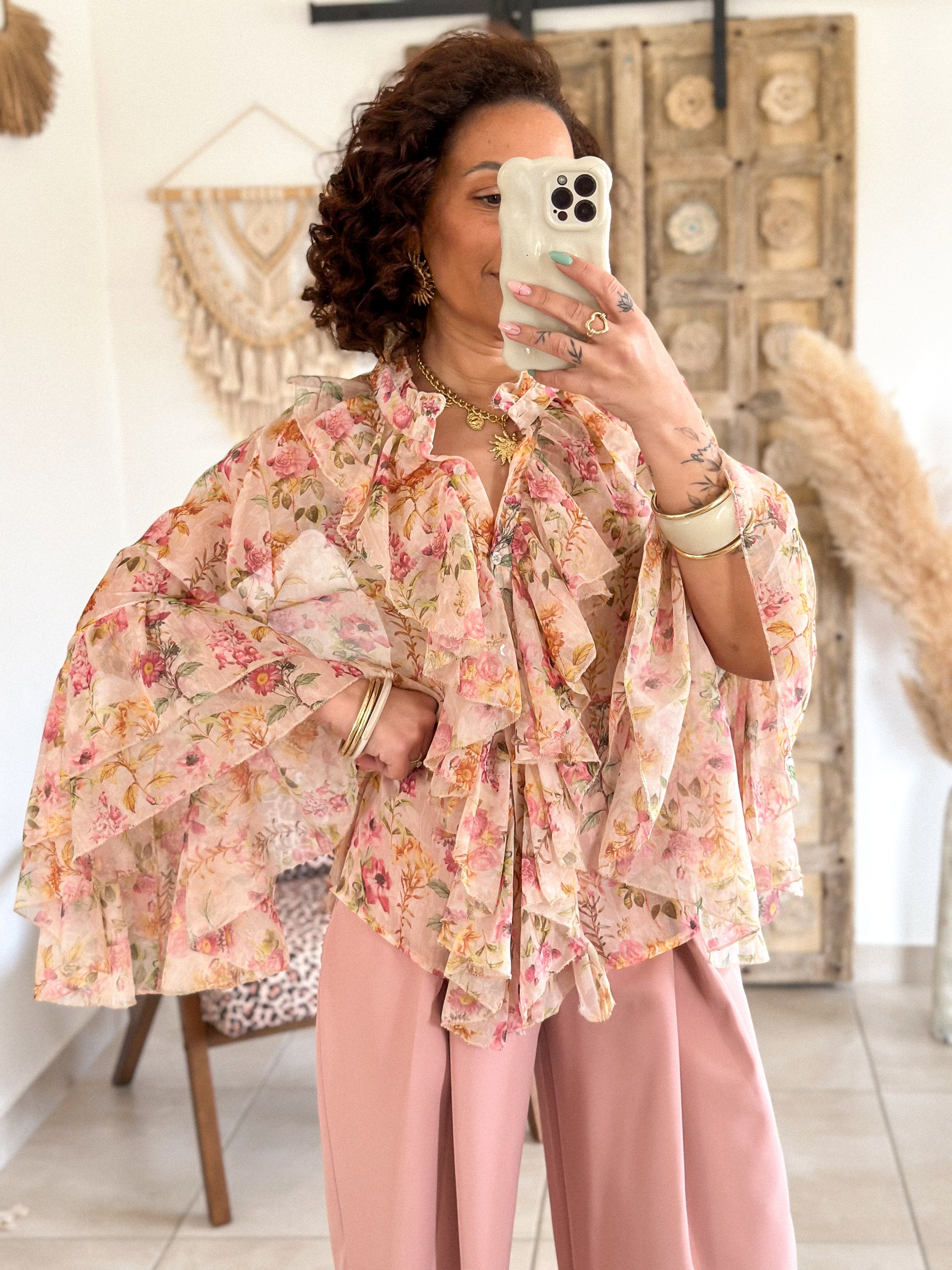 Blouse Charlotte - Fleurie volantée