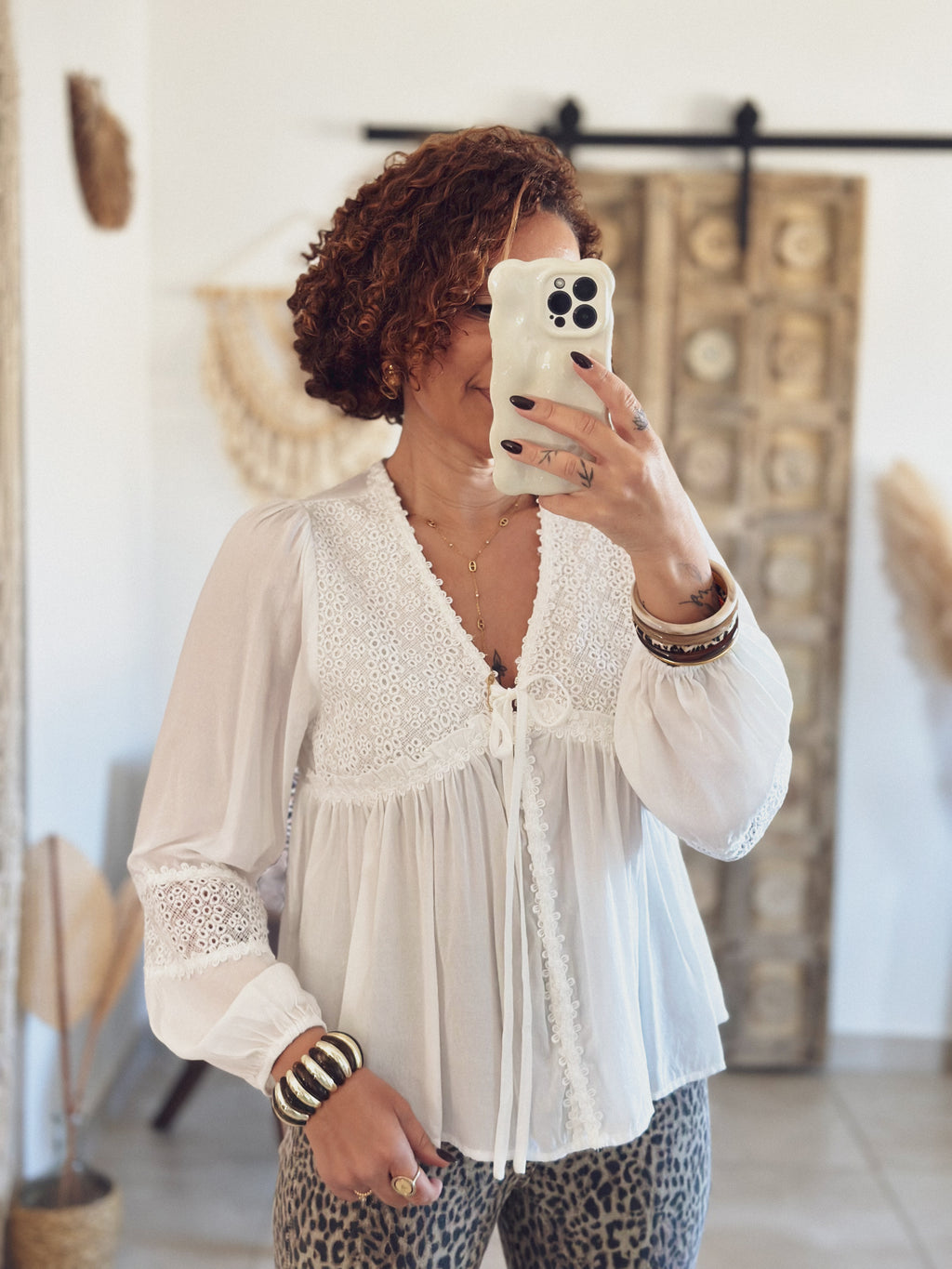 Blouse Flora – Péplum Écru