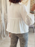 Blouse Flora – Péplum Écru