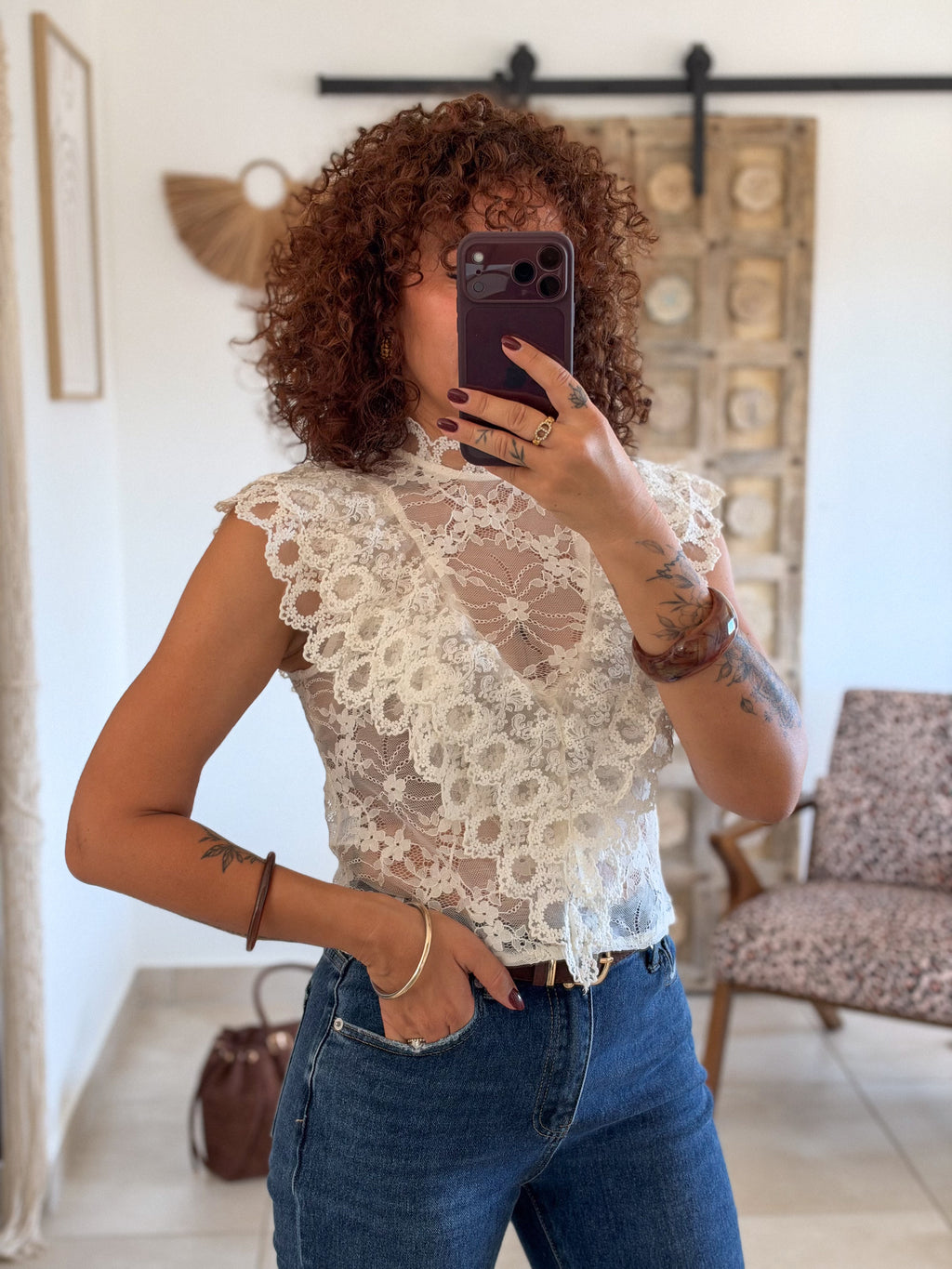 Blouse Jody – Dentelle écrue