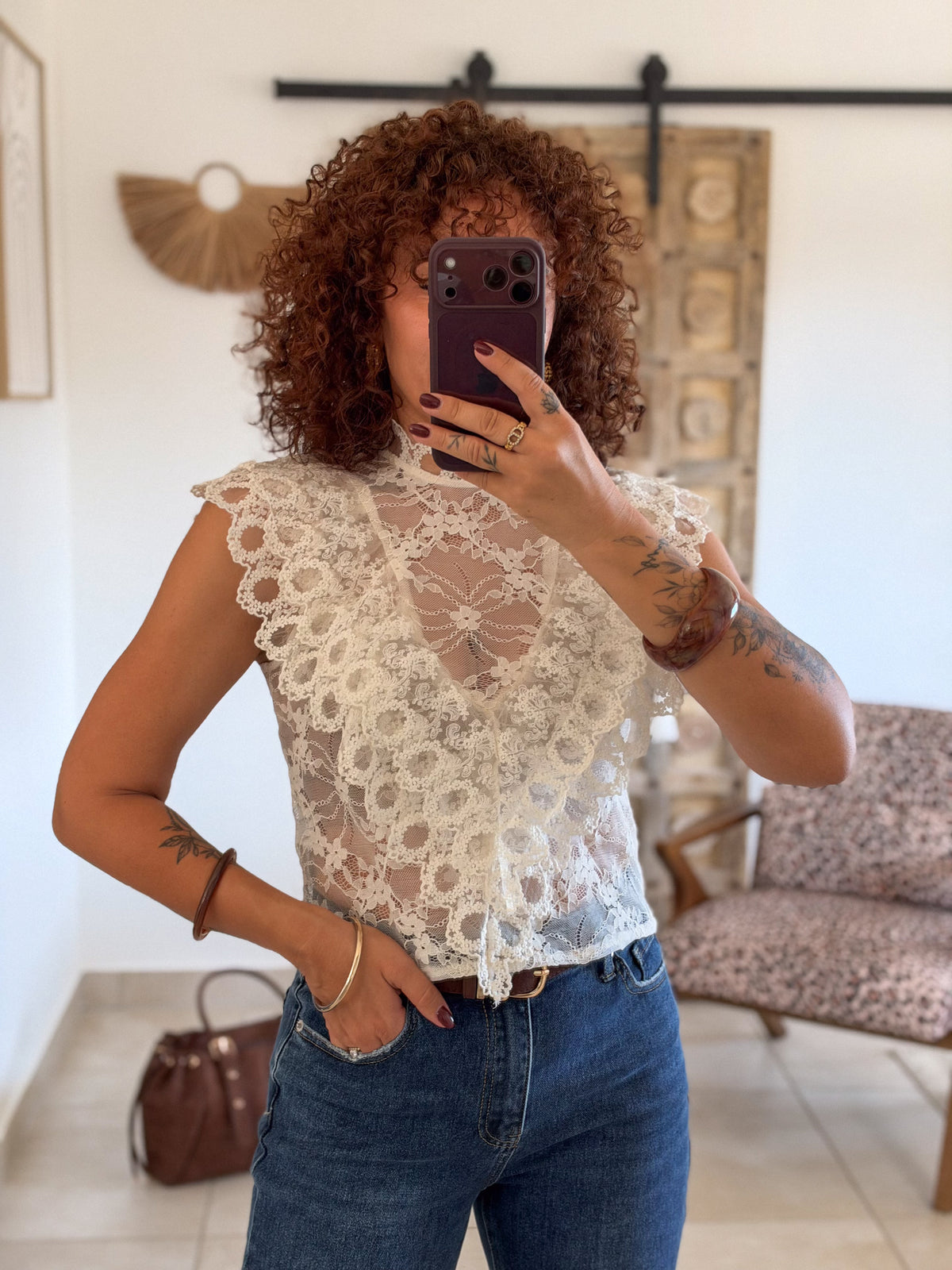 Blouse Jody – Dentelle écrue