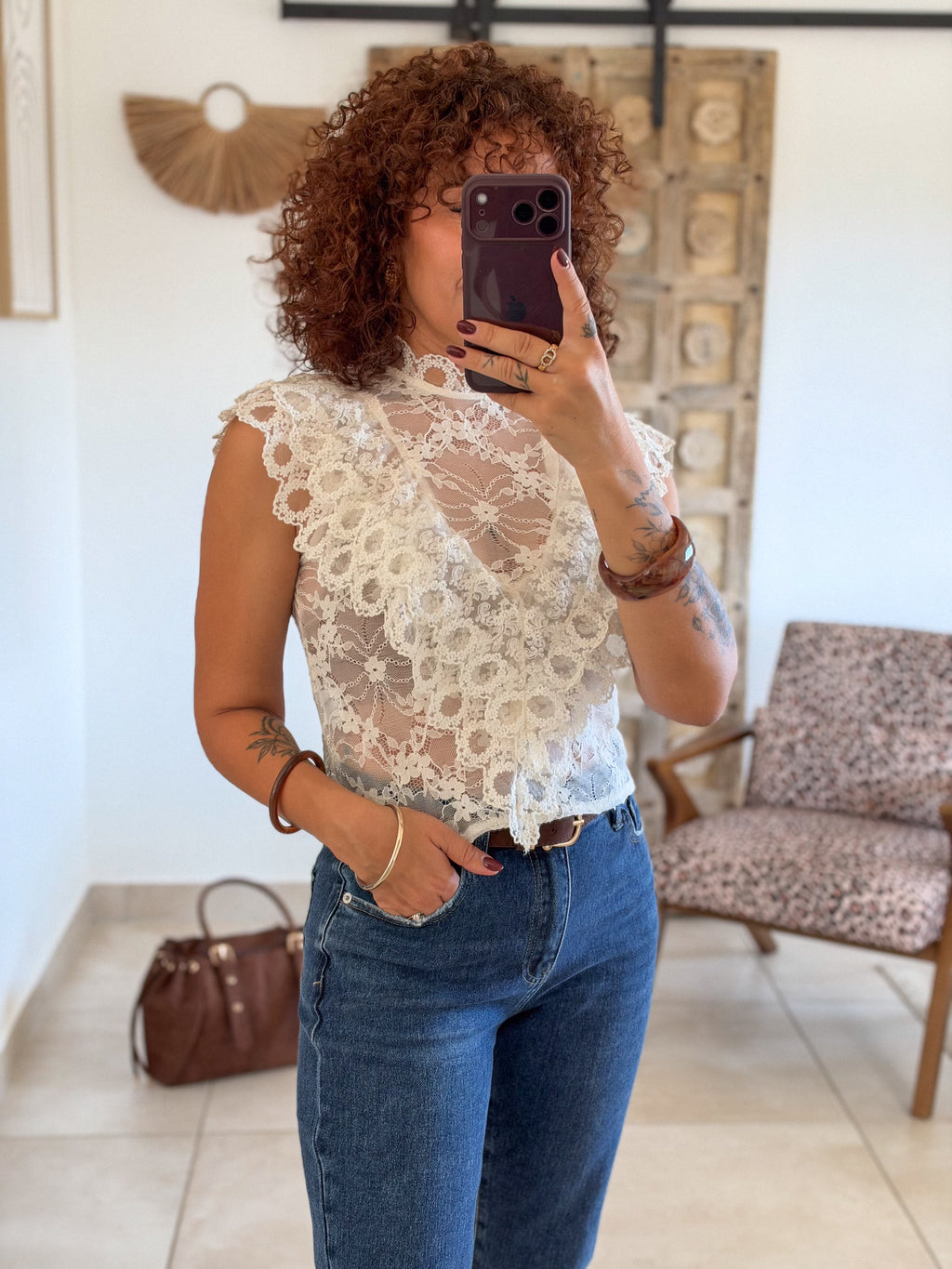 Blouse Jody – Dentelle écrue