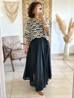 Blouse Madi - Crochet noir & blanc