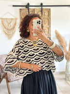 Blouse Madi - Crochet noir & blanc