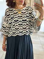 Blouse Madi - Crochet noir & blanc