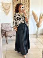 Blouse Madi - Crochet noir & blanc