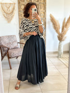 Blouse Madi - Crochet noir & blanc