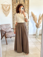 Blouse Marta - Col volanté beige