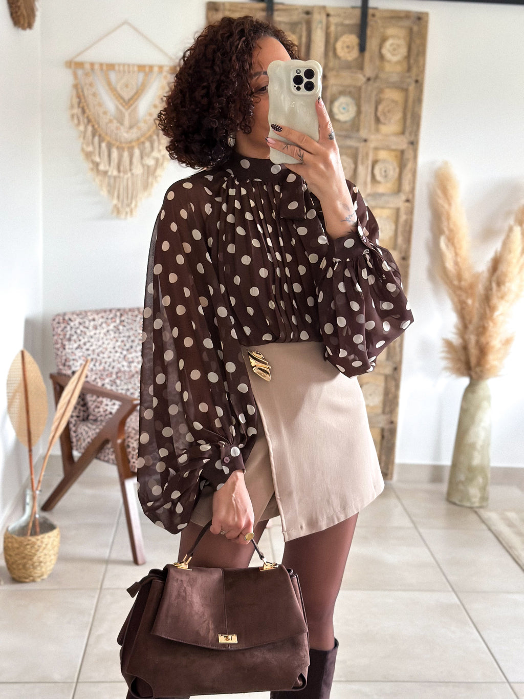 Blouse Noa - Pois chocolat