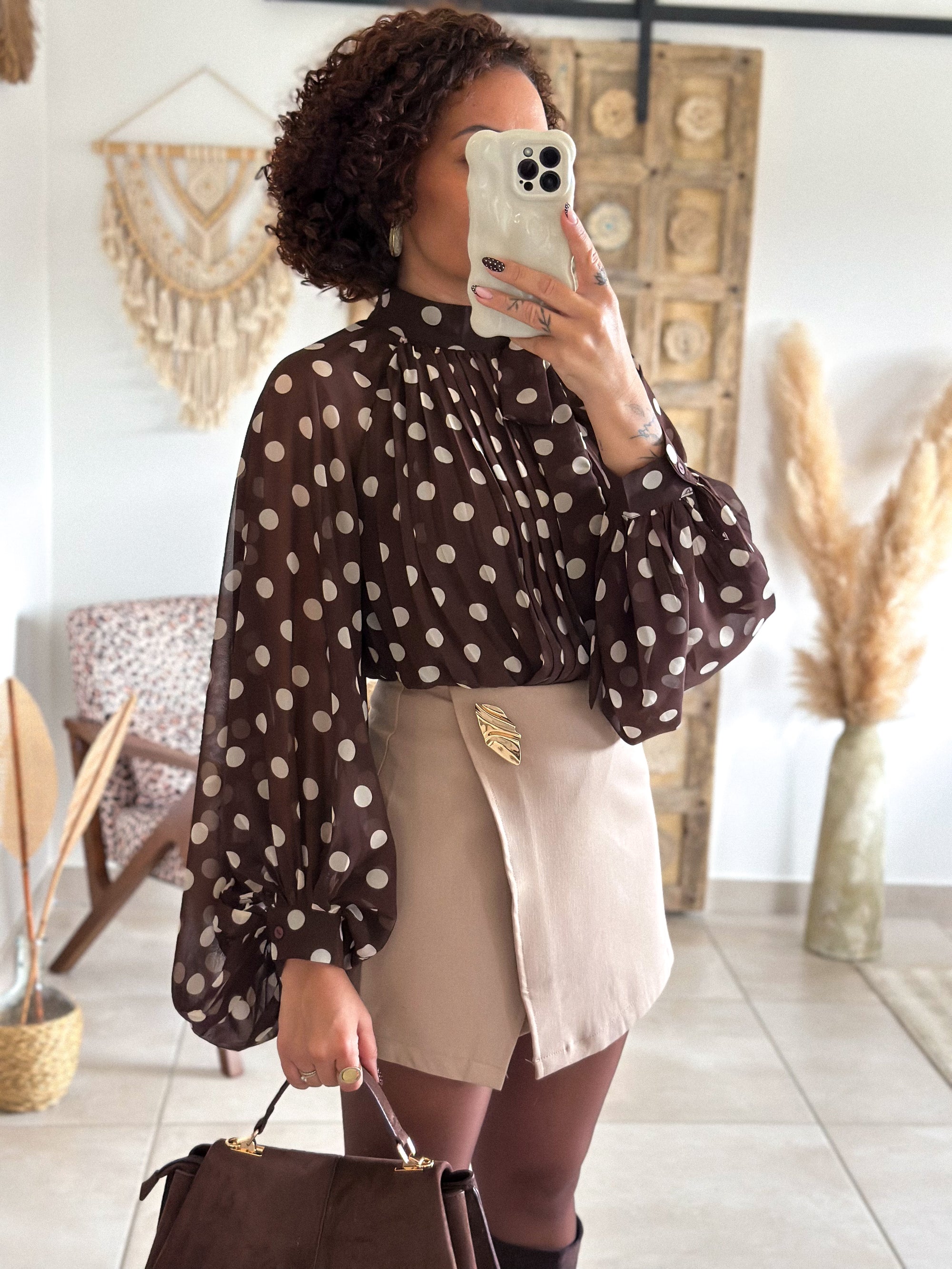 Blouse Noa - Pois chocolat
