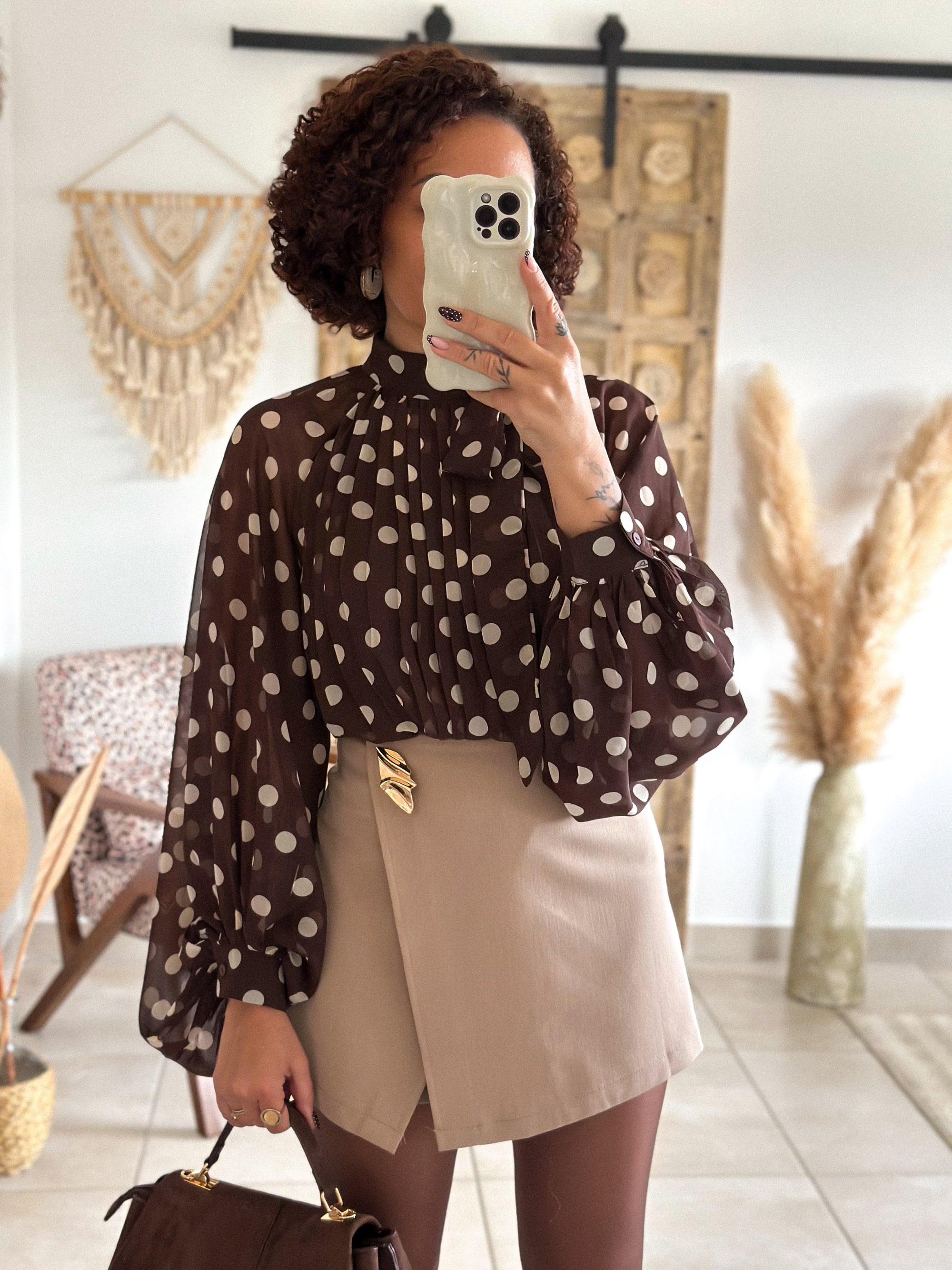 Blouse Noa - Pois chocolat