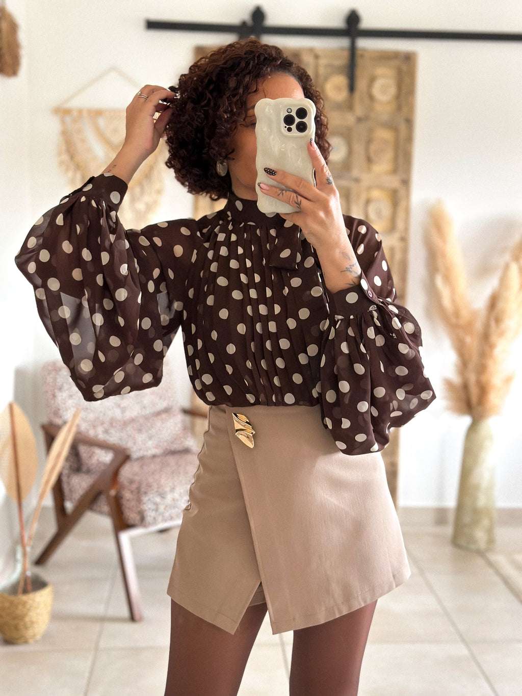 Blouse Noa - Pois chocolat