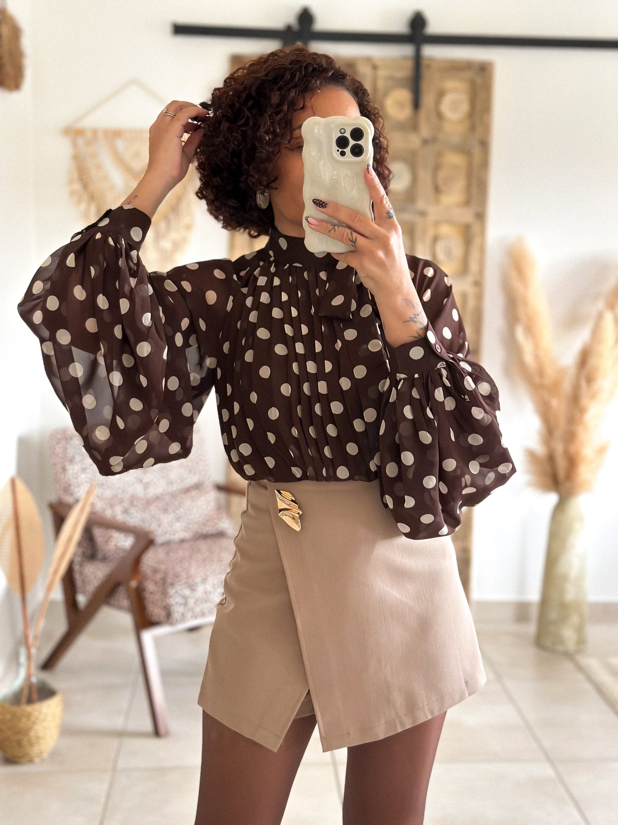Blouse Noa - Pois chocolat