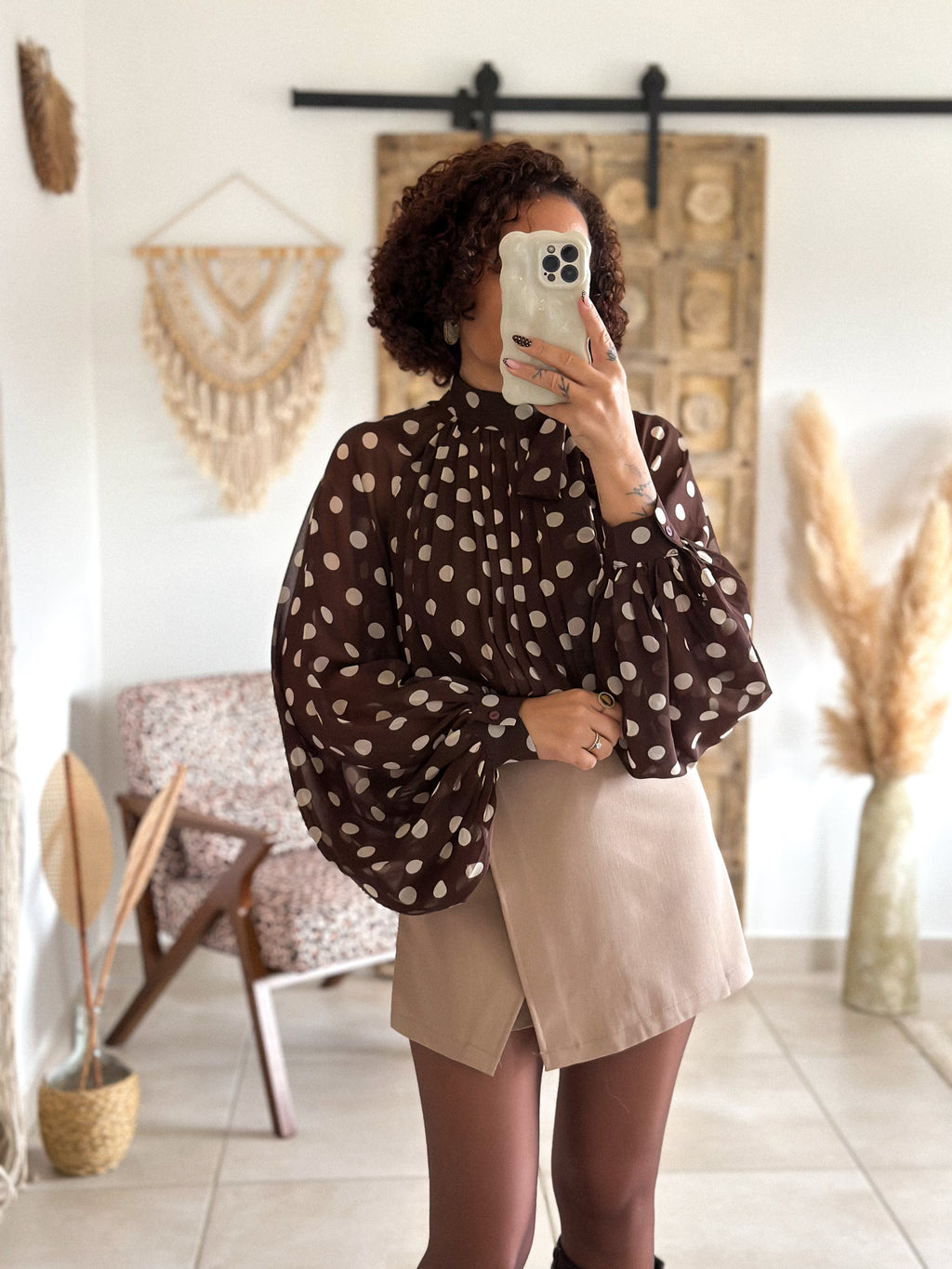 Blouse Noa - Pois chocolat