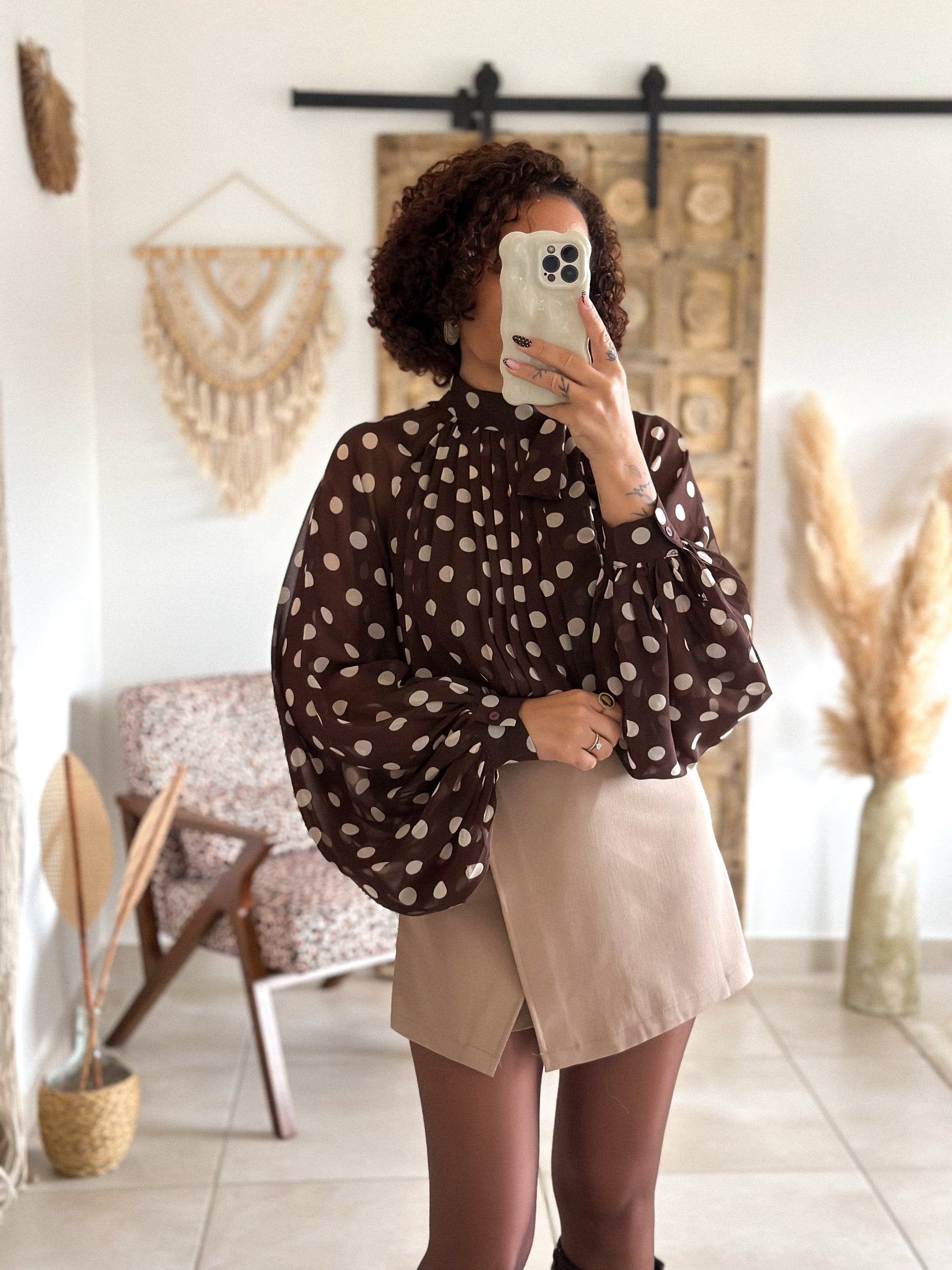 Blouse Noa - Pois chocolat