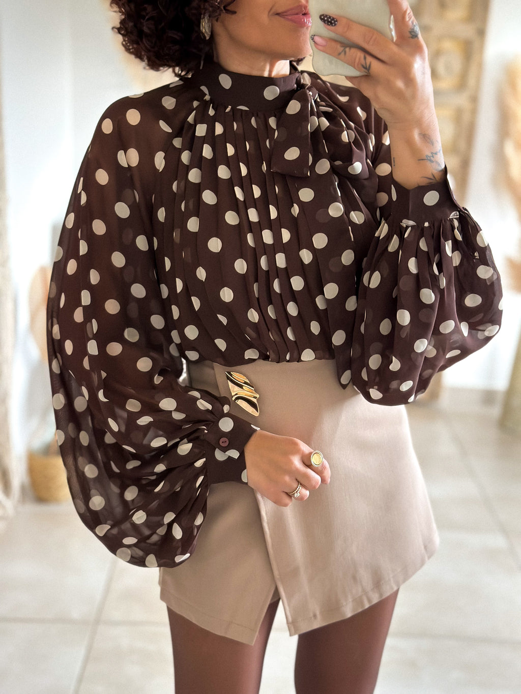 Blouse Noa - Pois chocolat